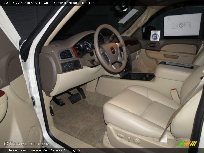 White Diamond Tricoat / Light Tan 2013 GMC Yukon XL SLT