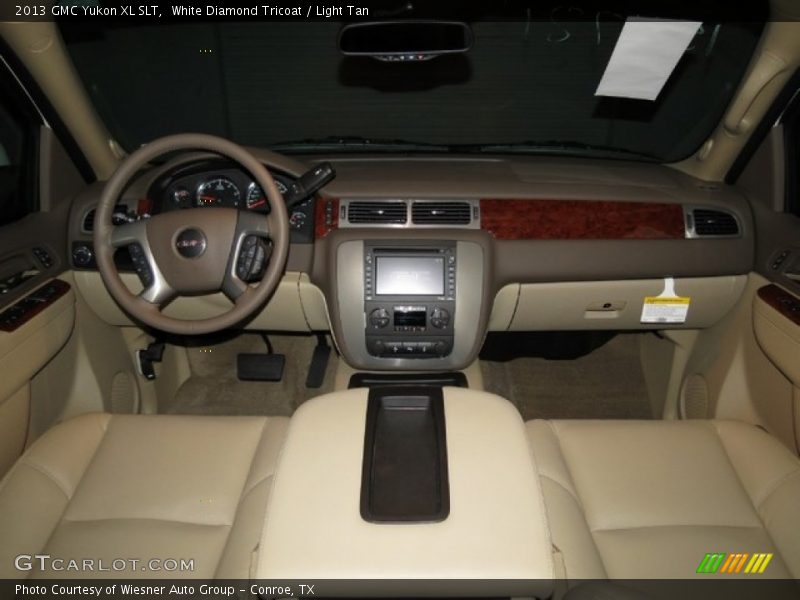 White Diamond Tricoat / Light Tan 2013 GMC Yukon XL SLT