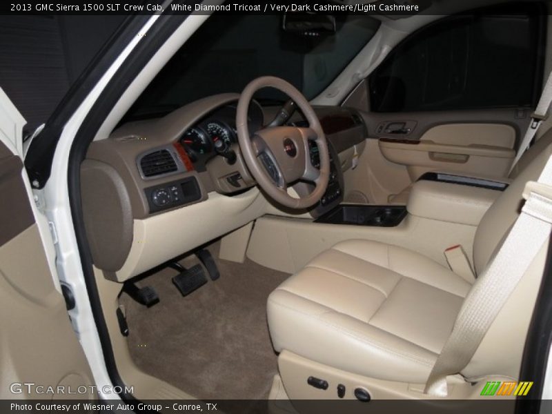 White Diamond Tricoat / Very Dark Cashmere/Light Cashmere 2013 GMC Sierra 1500 SLT Crew Cab