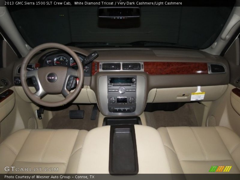 White Diamond Tricoat / Very Dark Cashmere/Light Cashmere 2013 GMC Sierra 1500 SLT Crew Cab