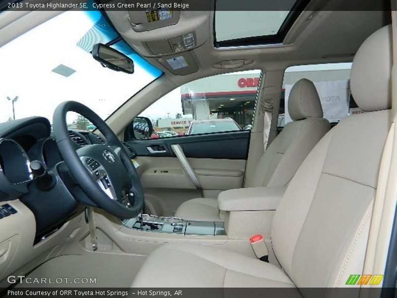 Cypress Green Pearl / Sand Beige 2013 Toyota Highlander SE