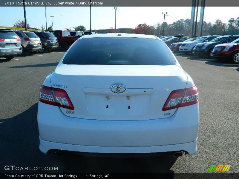 Super White / Dark Charcoal 2010 Toyota Camry LE V6