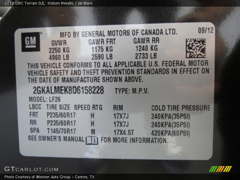 Iridium Metallic / Jet Black 2013 GMC Terrain SLE
