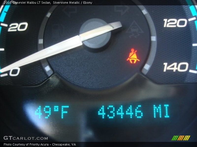 Silverstone Metallic / Ebony 2008 Chevrolet Malibu LT Sedan