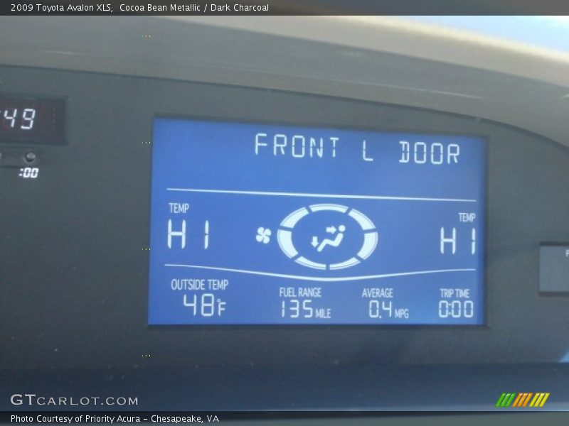 Cocoa Bean Metallic / Dark Charcoal 2009 Toyota Avalon XLS