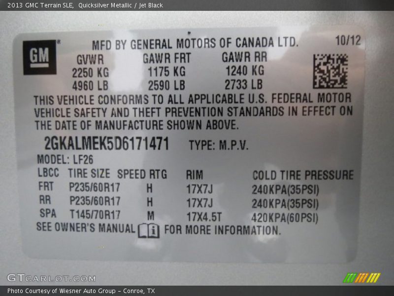 Quicksilver Metallic / Jet Black 2013 GMC Terrain SLE