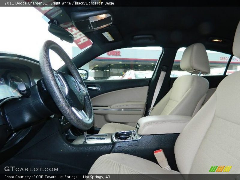 Bright White / Black/Light Frost Beige 2011 Dodge Charger SE