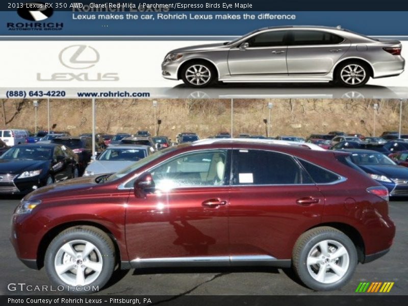 Claret Red Mica / Parchment/Espresso Birds Eye Maple 2013 Lexus RX 350 AWD