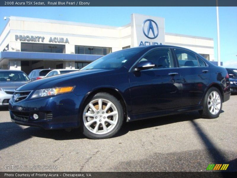 Royal Blue Pearl / Ebony 2008 Acura TSX Sedan