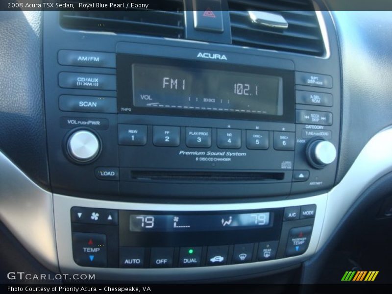 Royal Blue Pearl / Ebony 2008 Acura TSX Sedan