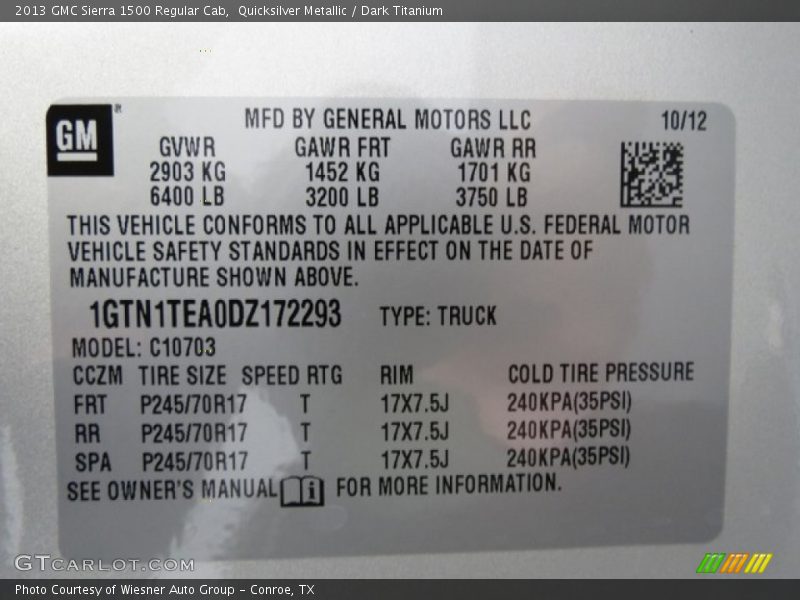 Quicksilver Metallic / Dark Titanium 2013 GMC Sierra 1500 Regular Cab