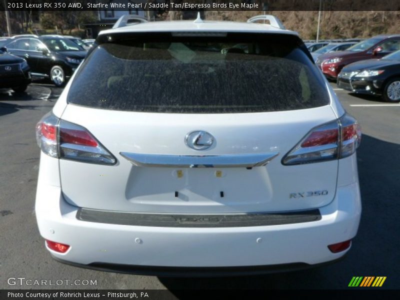 Starfire White Pearl / Saddle Tan/Espresso Birds Eye Maple 2013 Lexus RX 350 AWD