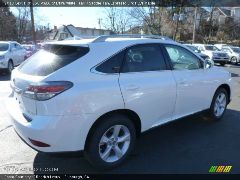 Starfire White Pearl / Saddle Tan/Espresso Birds Eye Maple 2013 Lexus RX 350 AWD