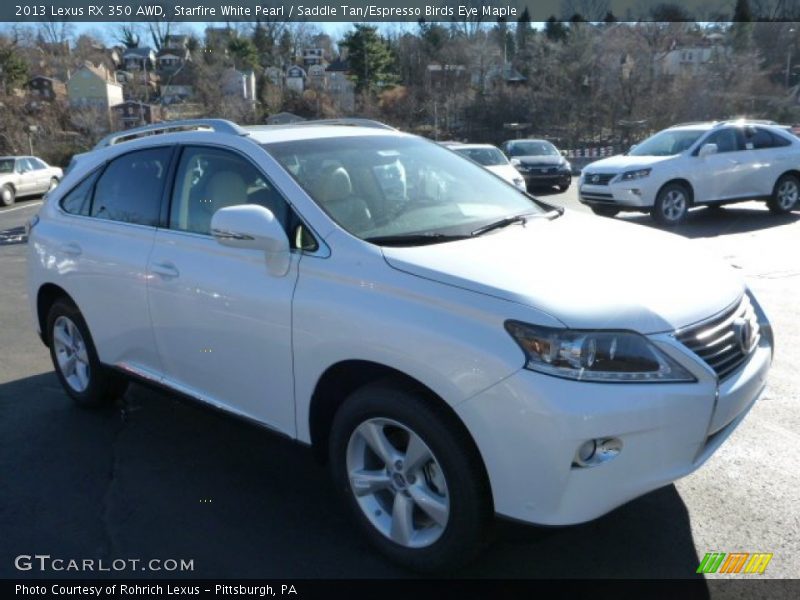 Starfire White Pearl / Saddle Tan/Espresso Birds Eye Maple 2013 Lexus RX 350 AWD