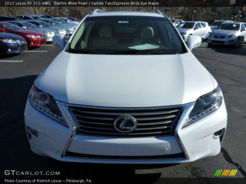 Starfire White Pearl / Saddle Tan/Espresso Birds Eye Maple 2013 Lexus RX 350 AWD