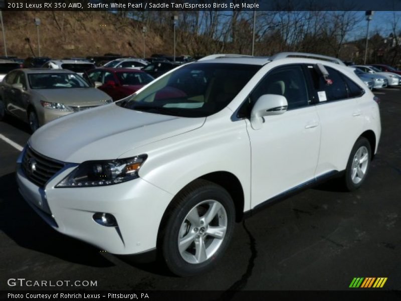 Starfire White Pearl / Saddle Tan/Espresso Birds Eye Maple 2013 Lexus RX 350 AWD