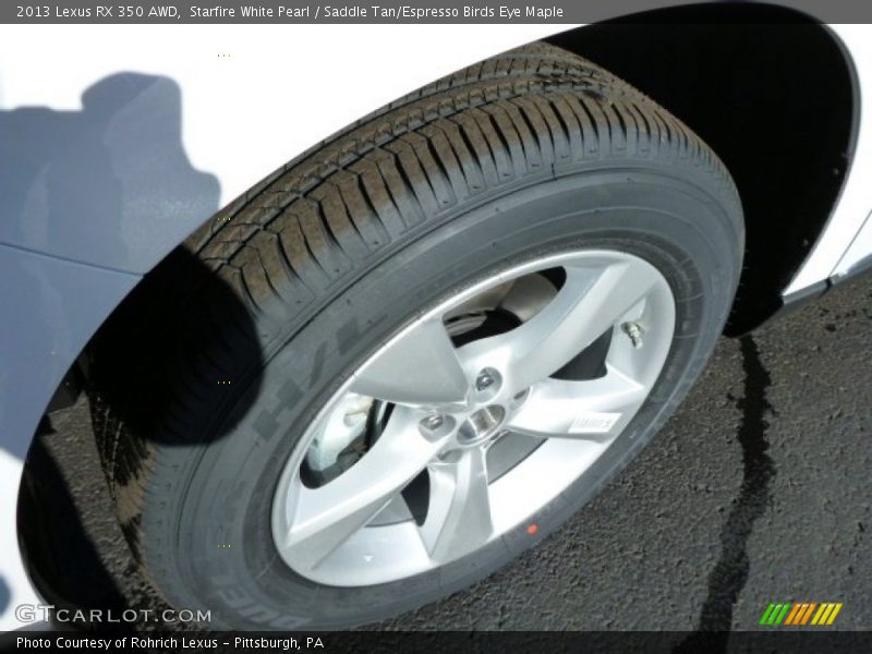 Starfire White Pearl / Saddle Tan/Espresso Birds Eye Maple 2013 Lexus RX 350 AWD