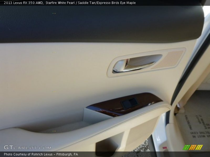 Starfire White Pearl / Saddle Tan/Espresso Birds Eye Maple 2013 Lexus RX 350 AWD