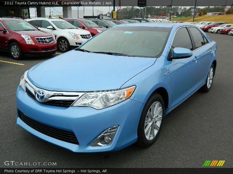 Clearwater Blue Metallic / Ash 2012 Toyota Camry Hybrid XLE