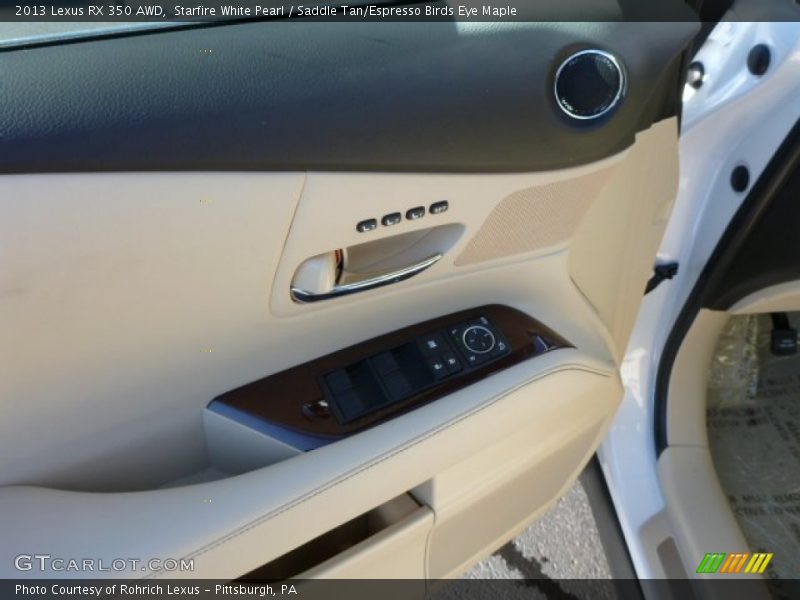 Starfire White Pearl / Saddle Tan/Espresso Birds Eye Maple 2013 Lexus RX 350 AWD