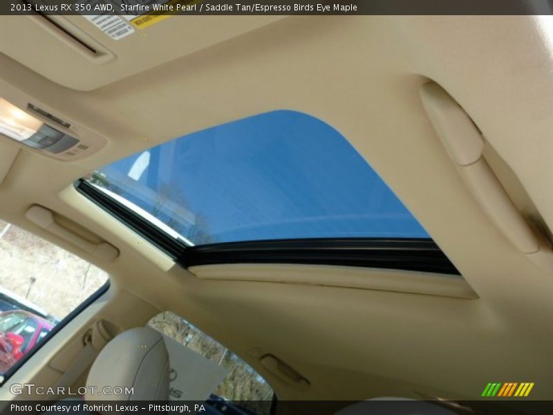 Starfire White Pearl / Saddle Tan/Espresso Birds Eye Maple 2013 Lexus RX 350 AWD