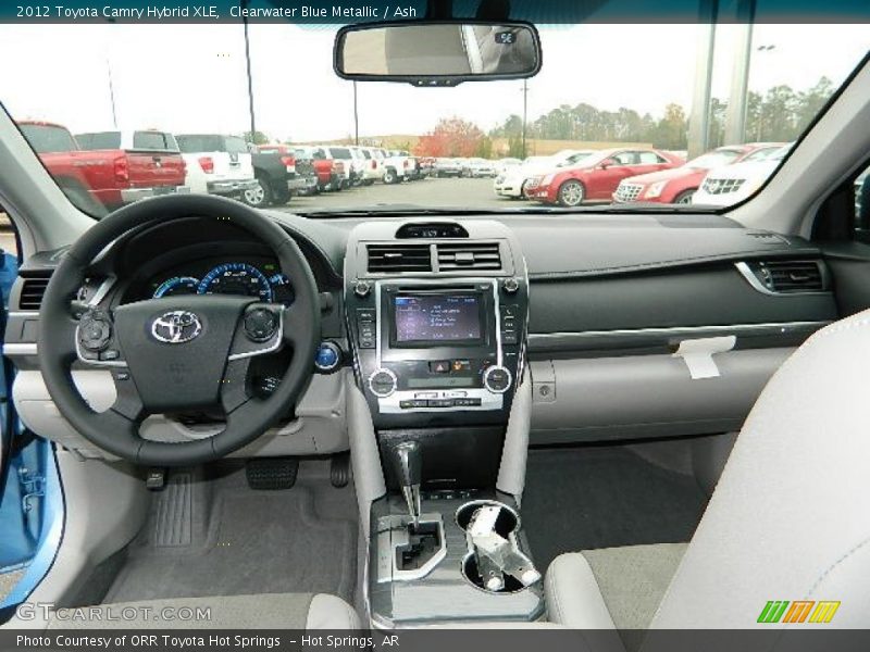 Clearwater Blue Metallic / Ash 2012 Toyota Camry Hybrid XLE