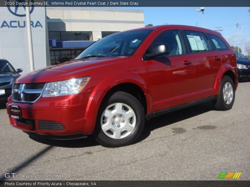 Inferno Red Crystal Pearl Coat / Dark Slate Gray 2010 Dodge Journey SE