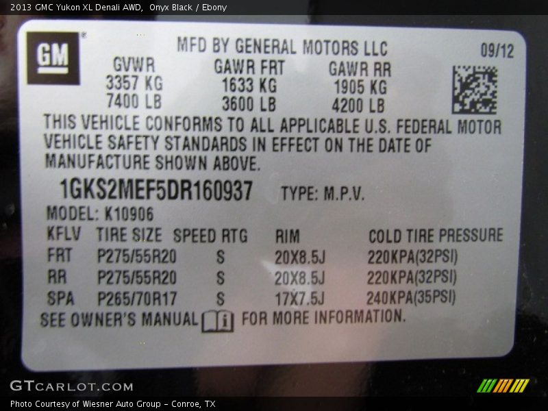 Onyx Black / Ebony 2013 GMC Yukon XL Denali AWD