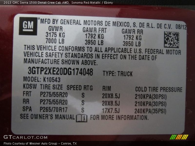 Sonoma Red Metallic / Ebony 2013 GMC Sierra 1500 Denali Crew Cab AWD