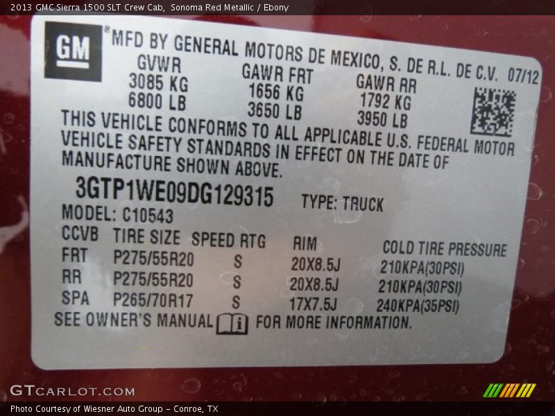 Sonoma Red Metallic / Ebony 2013 GMC Sierra 1500 SLT Crew Cab