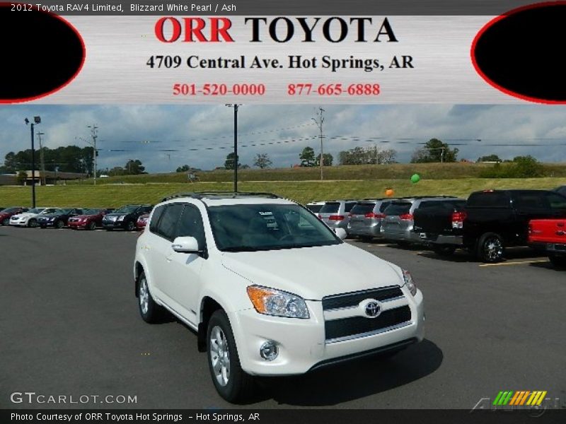 Blizzard White Pearl / Ash 2012 Toyota RAV4 Limited