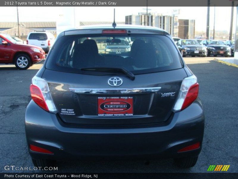 Magnetic Gray Metallic / Dark Gray 2012 Toyota Yaris L 5 Door