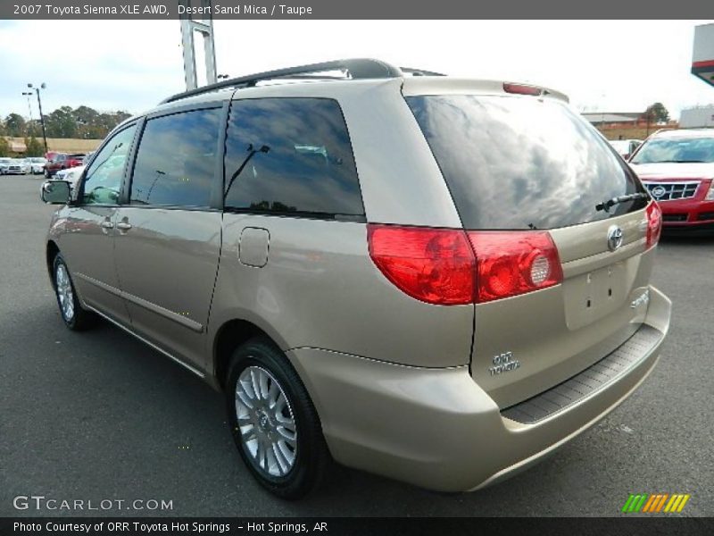 Desert Sand Mica / Taupe 2007 Toyota Sienna XLE AWD