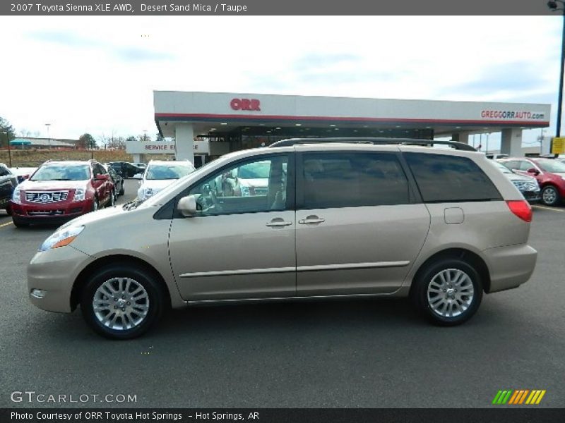 Desert Sand Mica / Taupe 2007 Toyota Sienna XLE AWD