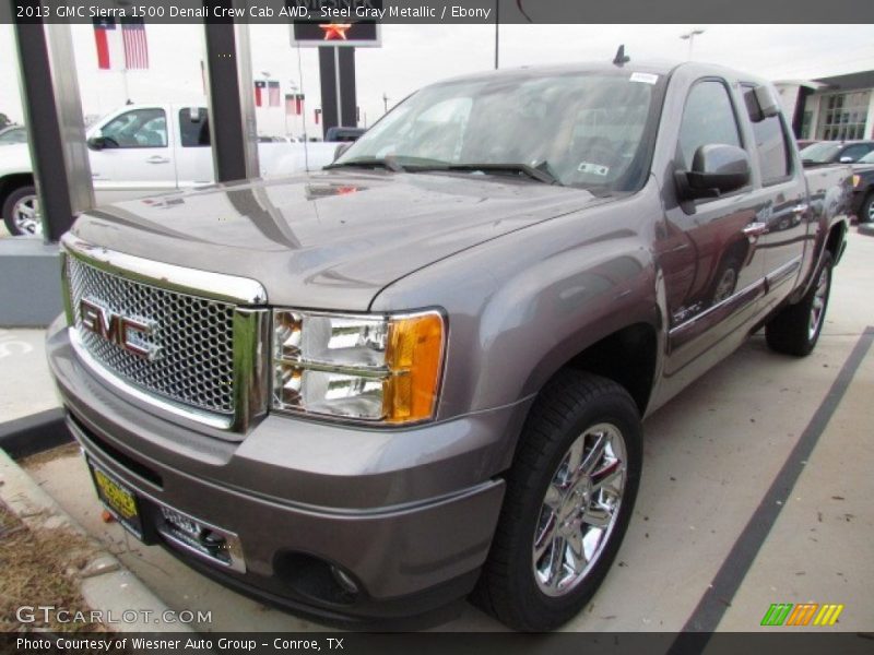 Steel Gray Metallic / Ebony 2013 GMC Sierra 1500 Denali Crew Cab AWD