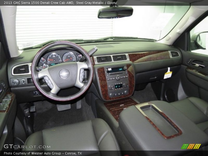 Steel Gray Metallic / Ebony 2013 GMC Sierra 1500 Denali Crew Cab AWD