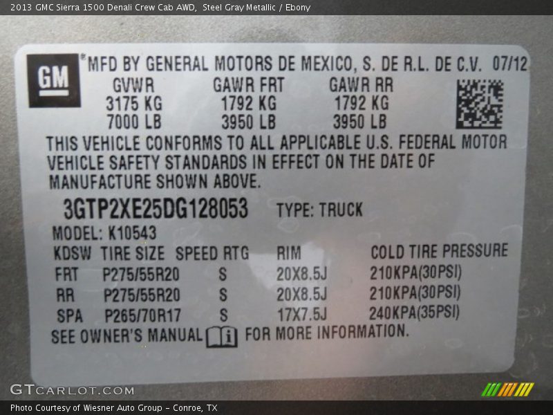 Steel Gray Metallic / Ebony 2013 GMC Sierra 1500 Denali Crew Cab AWD