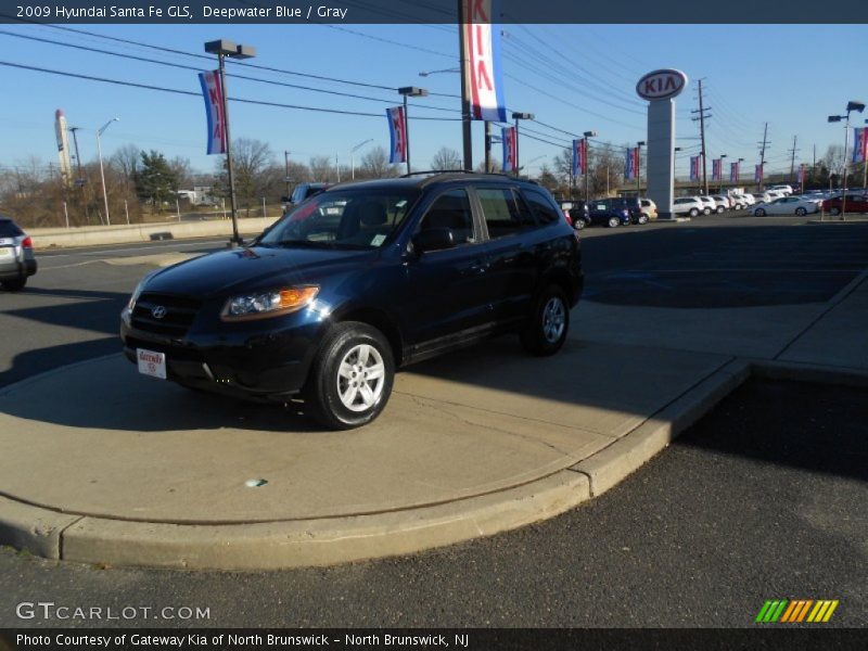 Deepwater Blue / Gray 2009 Hyundai Santa Fe GLS