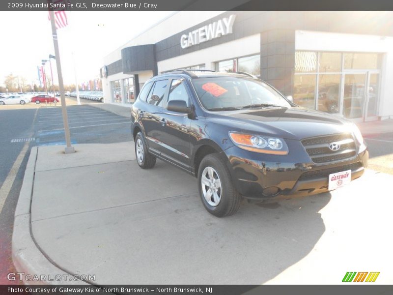 Deepwater Blue / Gray 2009 Hyundai Santa Fe GLS