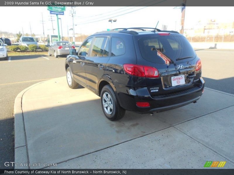 Deepwater Blue / Gray 2009 Hyundai Santa Fe GLS