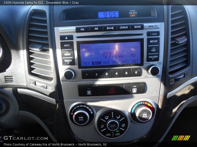 Deepwater Blue / Gray 2009 Hyundai Santa Fe GLS
