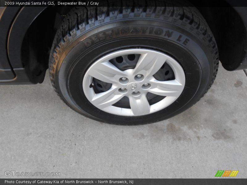 Deepwater Blue / Gray 2009 Hyundai Santa Fe GLS
