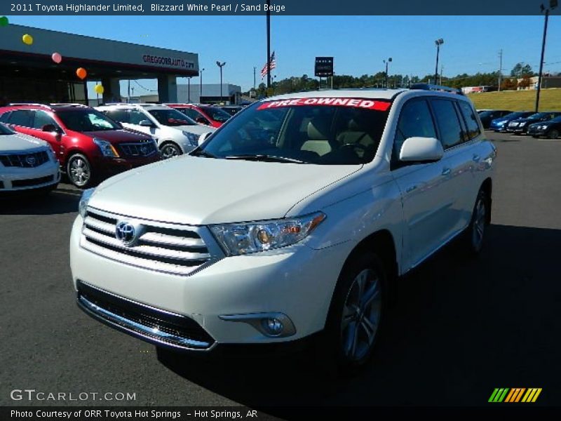 Blizzard White Pearl / Sand Beige 2011 Toyota Highlander Limited