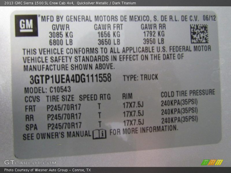 Quicksilver Metallic / Dark Titanium 2013 GMC Sierra 1500 SL Crew Cab 4x4