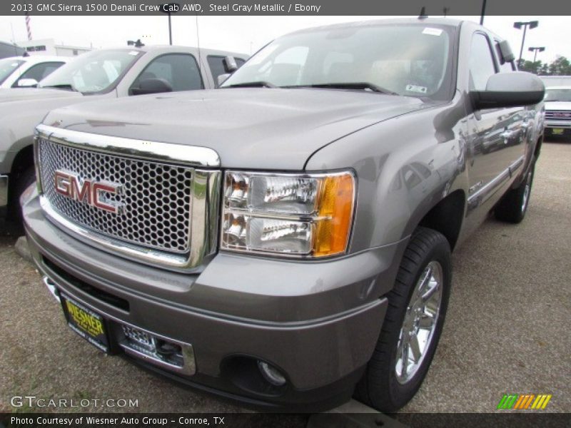 Steel Gray Metallic / Ebony 2013 GMC Sierra 1500 Denali Crew Cab AWD
