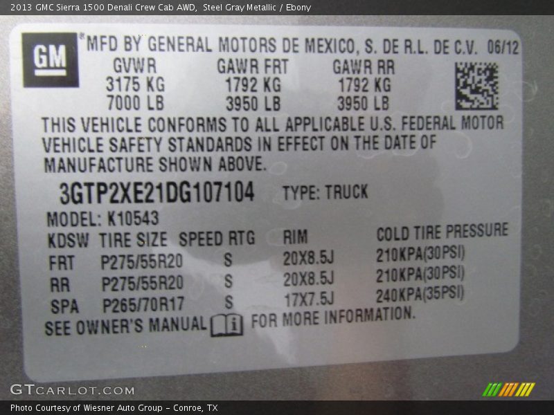 Steel Gray Metallic / Ebony 2013 GMC Sierra 1500 Denali Crew Cab AWD