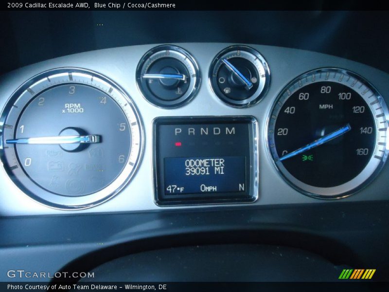Blue Chip / Cocoa/Cashmere 2009 Cadillac Escalade AWD