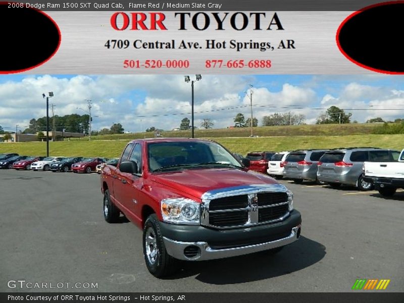 Flame Red / Medium Slate Gray 2008 Dodge Ram 1500 SXT Quad Cab