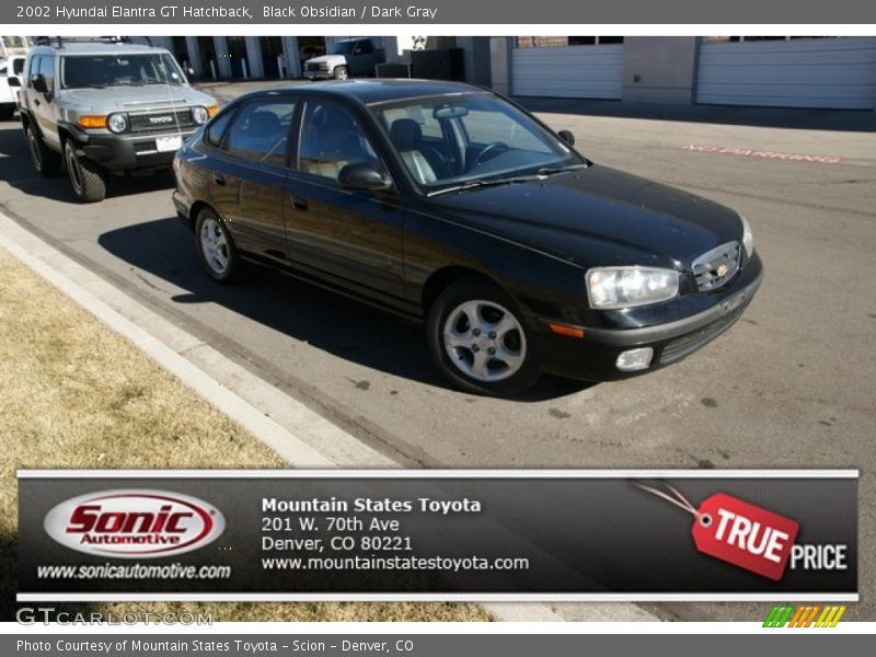 Black Obsidian / Dark Gray 2002 Hyundai Elantra GT Hatchback