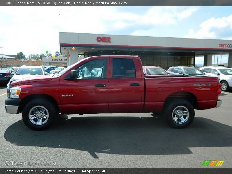 Flame Red / Medium Slate Gray 2008 Dodge Ram 1500 SXT Quad Cab